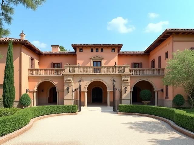 Stable exterior at The Blue Star Equestrian Circle with classic architecture
