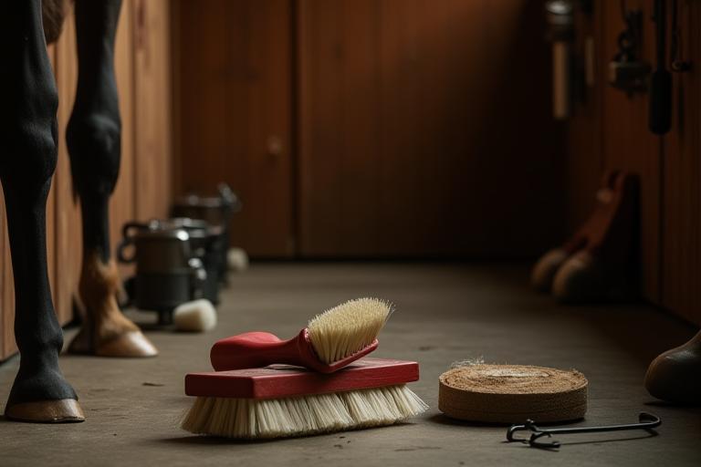 Well-equipped grooming area within the stable complex