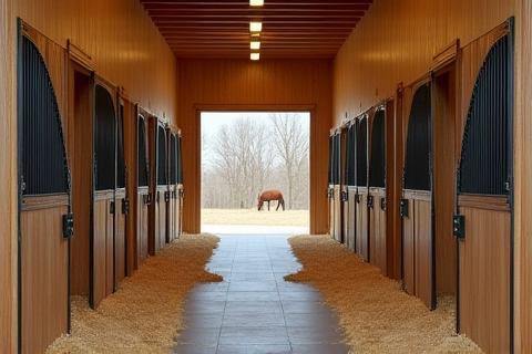 A well-maintained stable stall for horse boarding